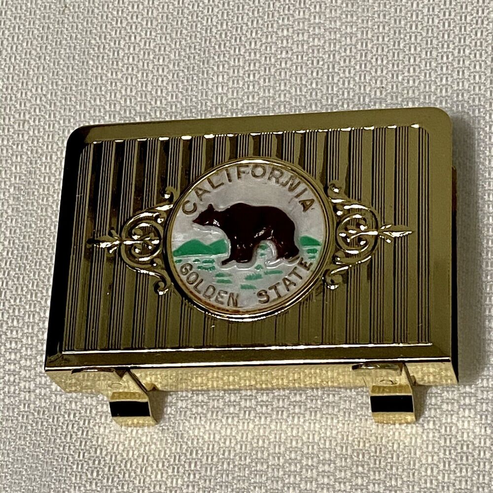 VTG California Golden State Brass Napkin Holder Decor Home Blessing On Back